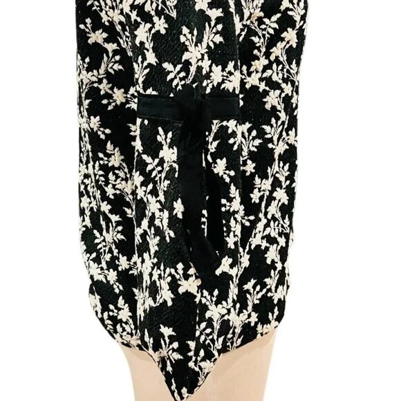 Karl Lagerfeld Black Knit Blouse Ribbon on Sleeve Black Size Smalll - Picture 6 of 8